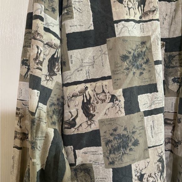 Vintage 90s Y2K Columbia Patchwork Graphic Deer Long-Sleeve Button-Down Shirt - Picture 5 of 15
